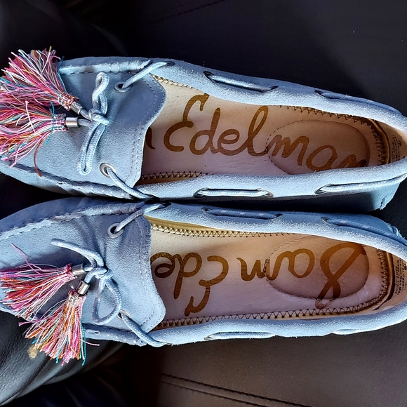 Sam Edelman Blue Tassel Loafers - Picture 1 of 3